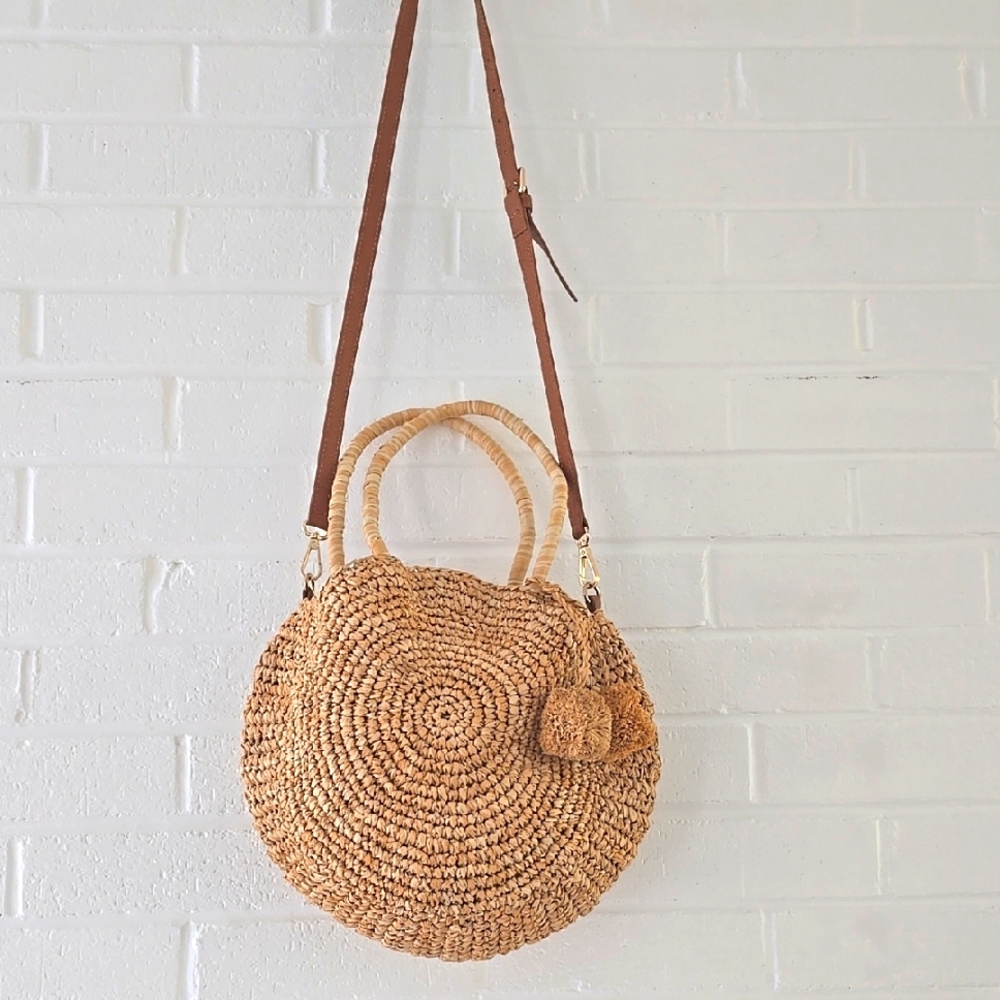 LAGGO Rio Sand Straw Handbag Crossbody Bag Natural - Picture 2 of 10